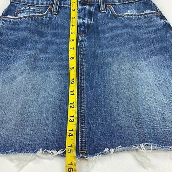 BLANKNYC Denim Mini Skirt Size 26 Distressed Frayed Hem Jean 100% Cotton Casual - Picture 7 of 8